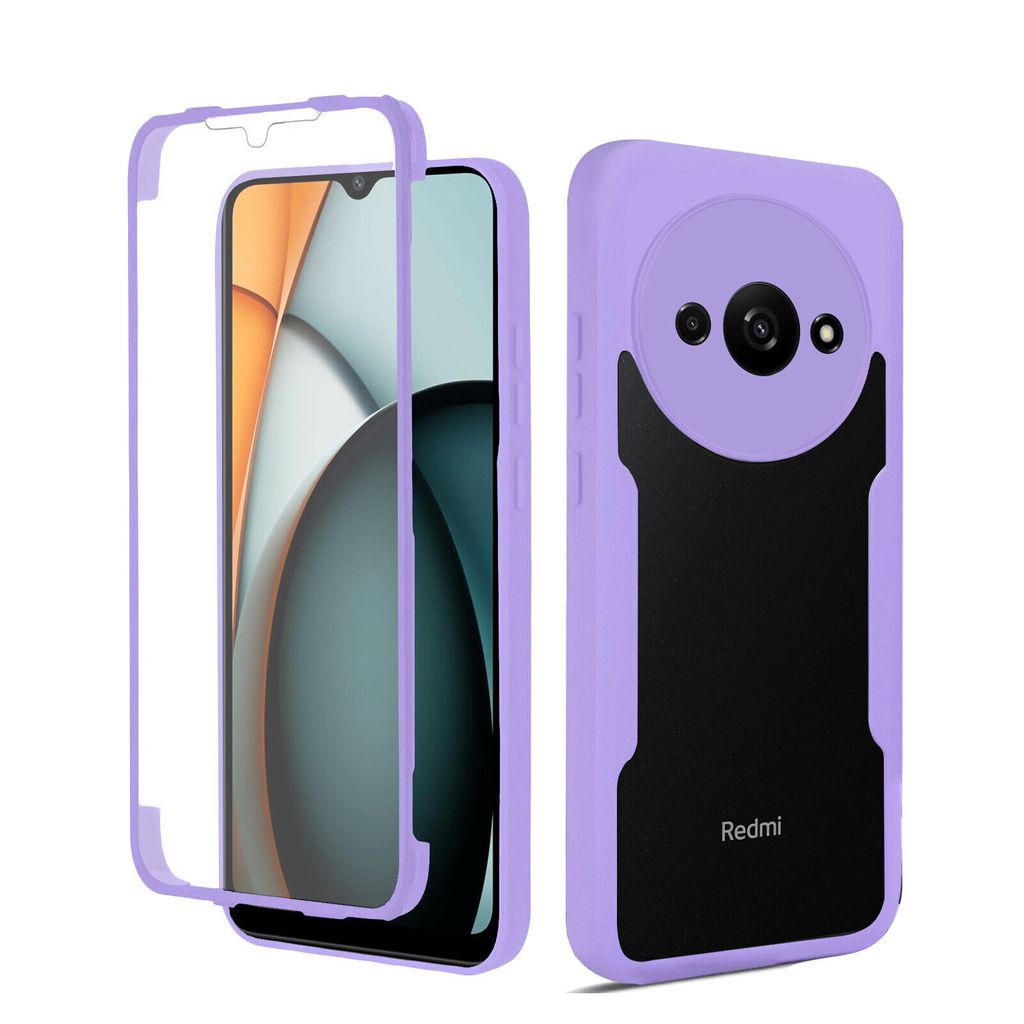 360° Grad Hülle Xiaomi Redmi A3 Rundum vollschutz Integriertem Displayschutz Lila