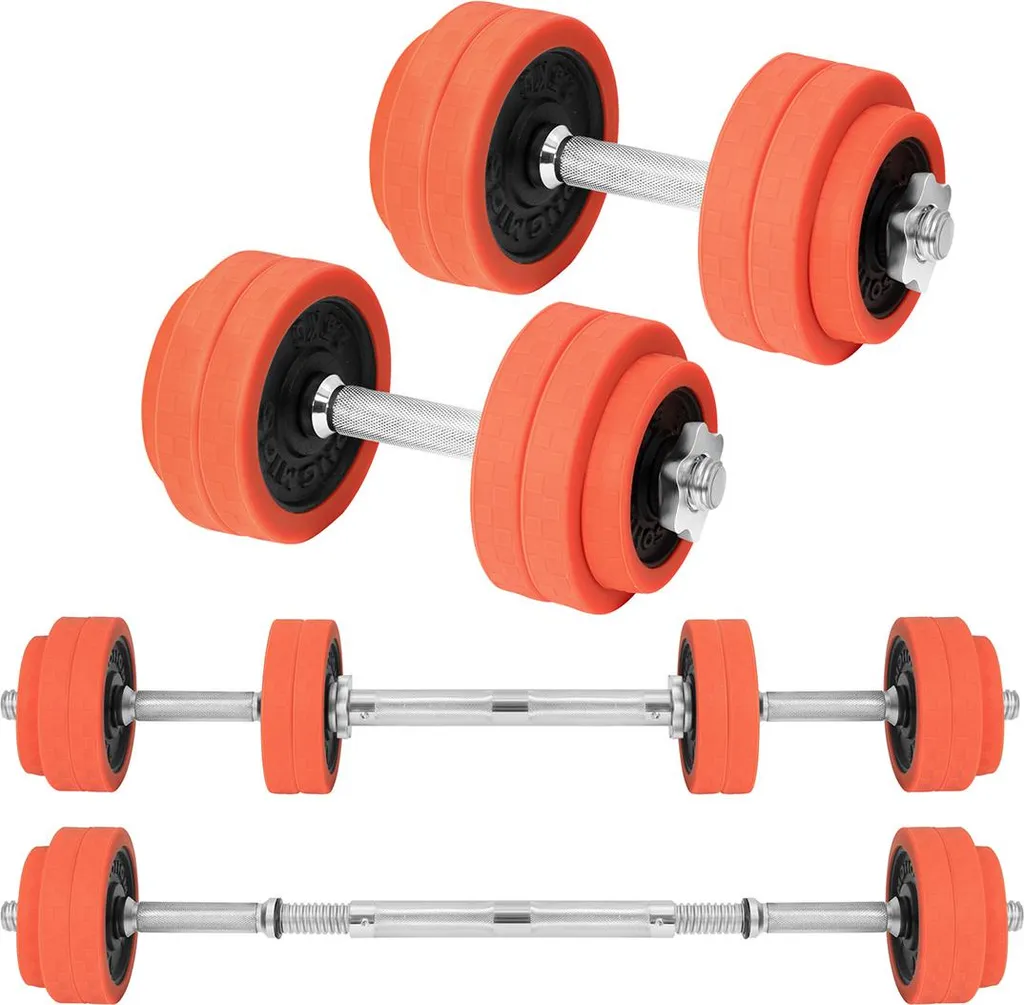 Haltères orange pour sport à la maison : sculptez vos bras et fessiers