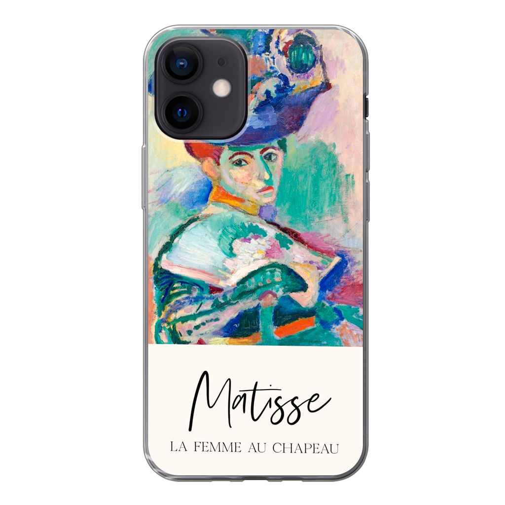 MuchoWow Handyhülle Schutzhülle Hülle für iPhone 12 Die Frau mit dem Hut - Matisse - Kunst Silikon Softcase Handy Hülle - Schutzhülle