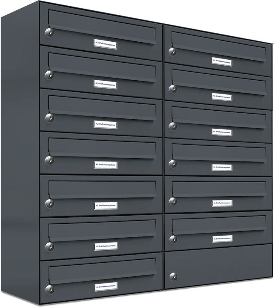13er Briefkasten Anthrazit Anlage 13 Fach Wandbriefkasten Postkasten