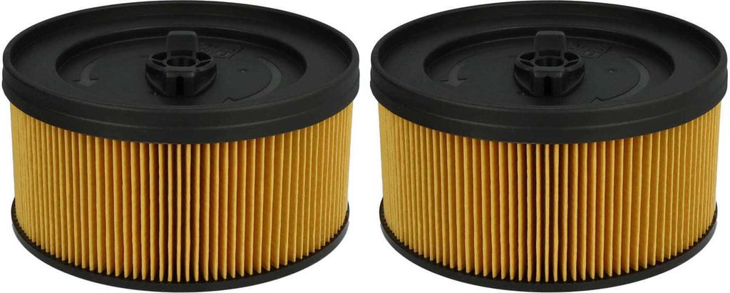 vhbw 2x Faltenfilter kompatibel mit Kärcher WD 5.800 eco!ogic Staubsauger - Patronenfilter Gelb Schwarz