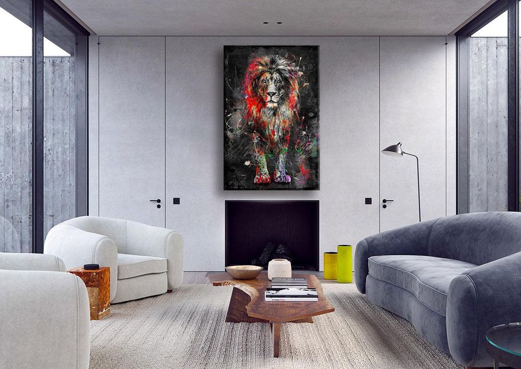 Leon - Zeitgenössisches Leinwandbild auf Holzrahmen 50x70 cm