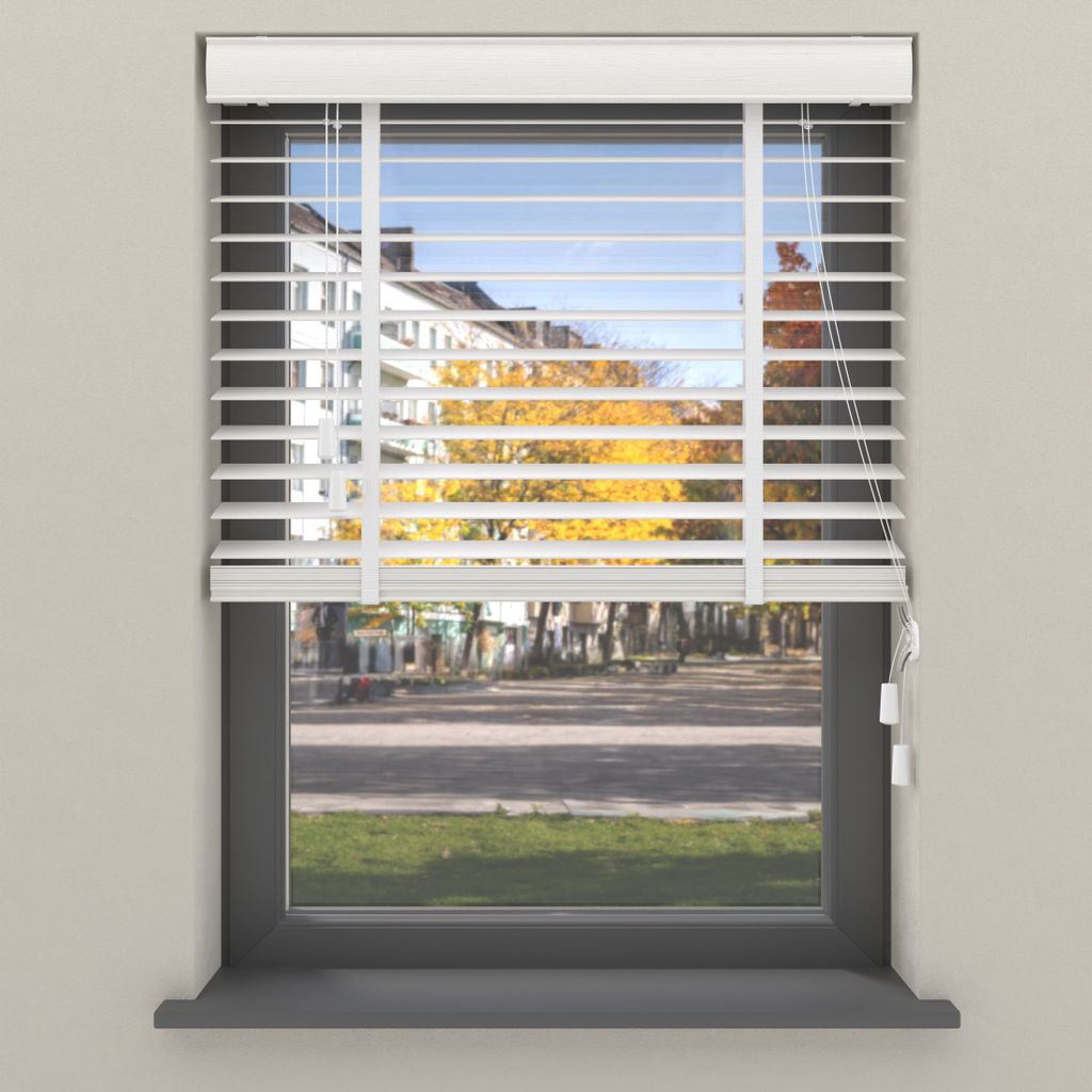 Cocoon Bambus Jalousien 180 x 175 cm - 50 mm Lamellen für Innen - Weiß