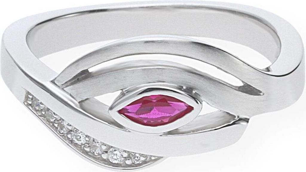 JuwelmaLux Ring Sterling Silber 925 mit synth. Rubin JL20-07-0343 54