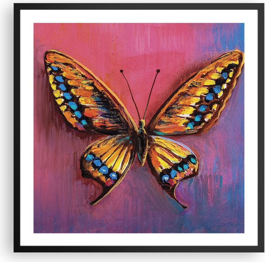Gerahmtes Poster - Schwarzer Rahmen - Schmetterling bunt Produktbild 