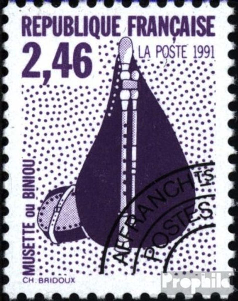 Briefmarken Frankreich 1992 Mi 2874A gezähnt 13 postfrisch Musikinstrumente