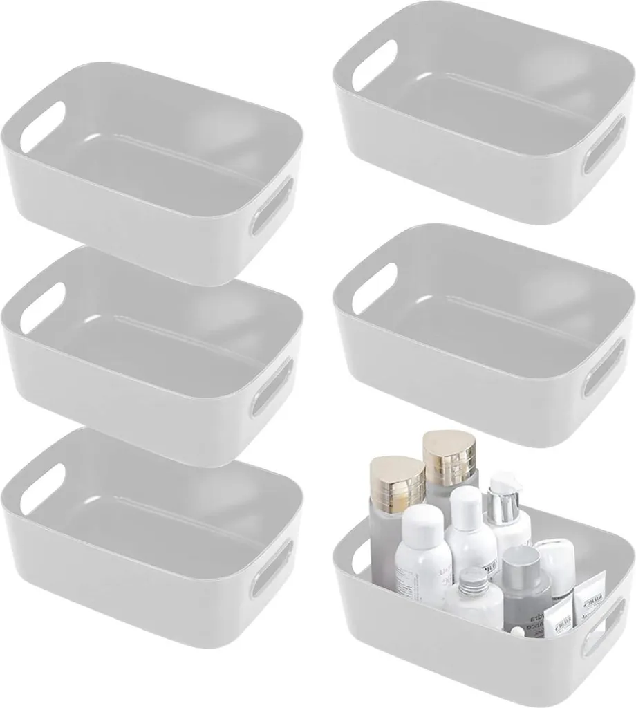 Dites stop au désordre avec ce lot de 6 boîtes de rangement grises et couvercles