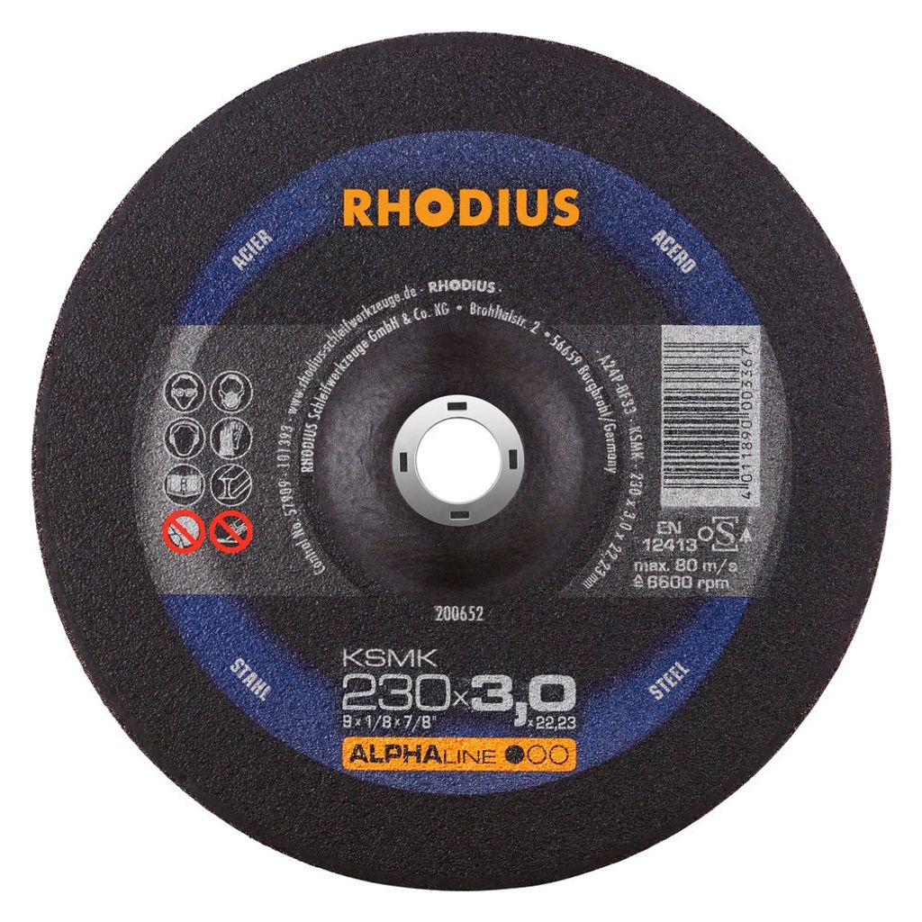 Rhodius Trennscheibe KSMK 230x3,0x22,23mm Stahl Alphaline - 200652