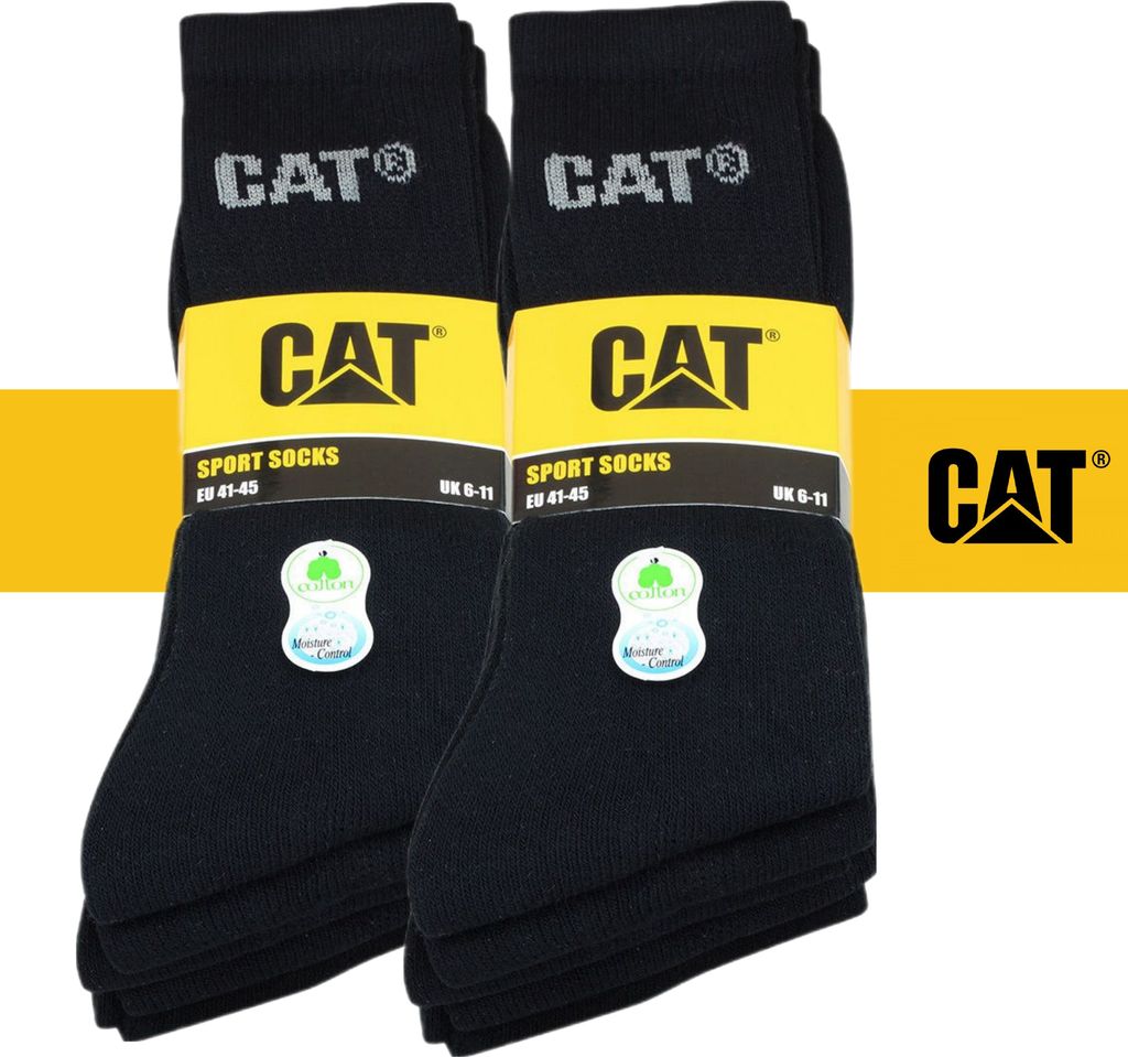 CAT Caterpillar schwarze Sport-/Arbeitssocken – 20  Paar in Produktbild 
