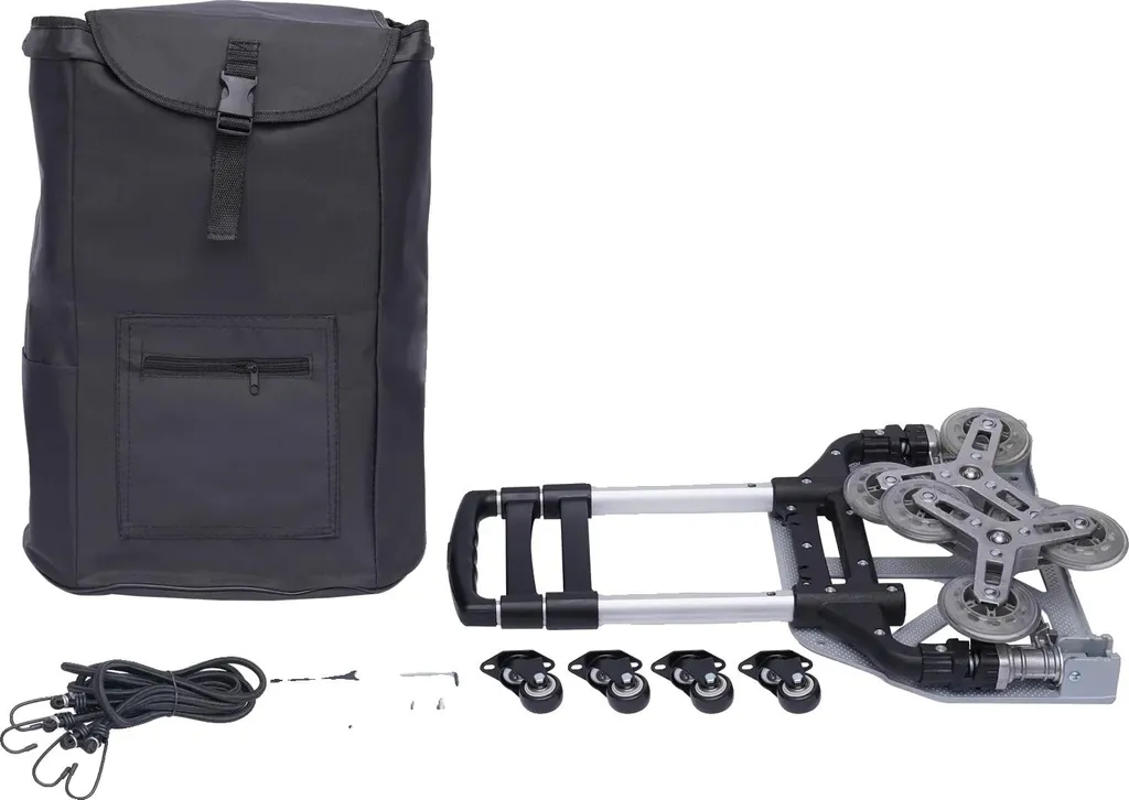 Trolley pliable réglable noir : fini le mal de dos et l'encombrement