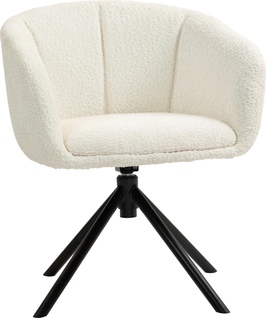 Offerta Sedia Girevole HOMCOM Bianco Crema | Look Lino Luxury