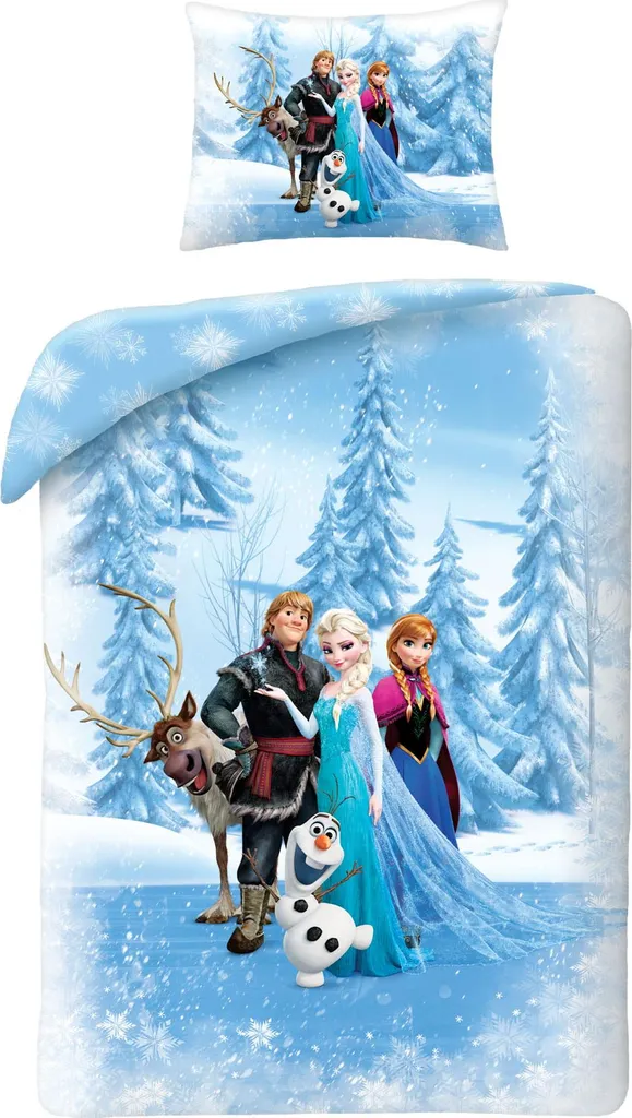 Parure de lit coton 160x200 Frozen Ice Age : sommeil doux Halantex