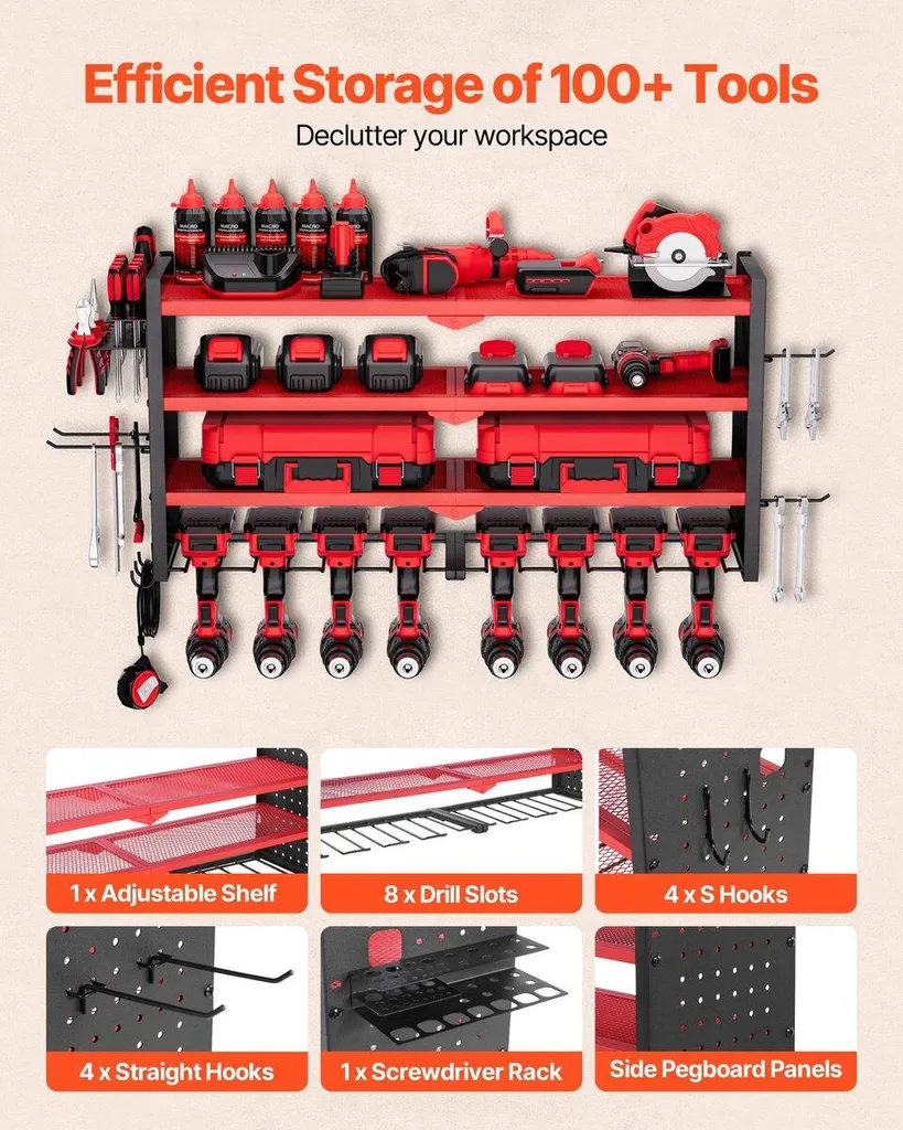 Support pour Outils Électriques Idéal pour Ranger son Atelier Propre - 4