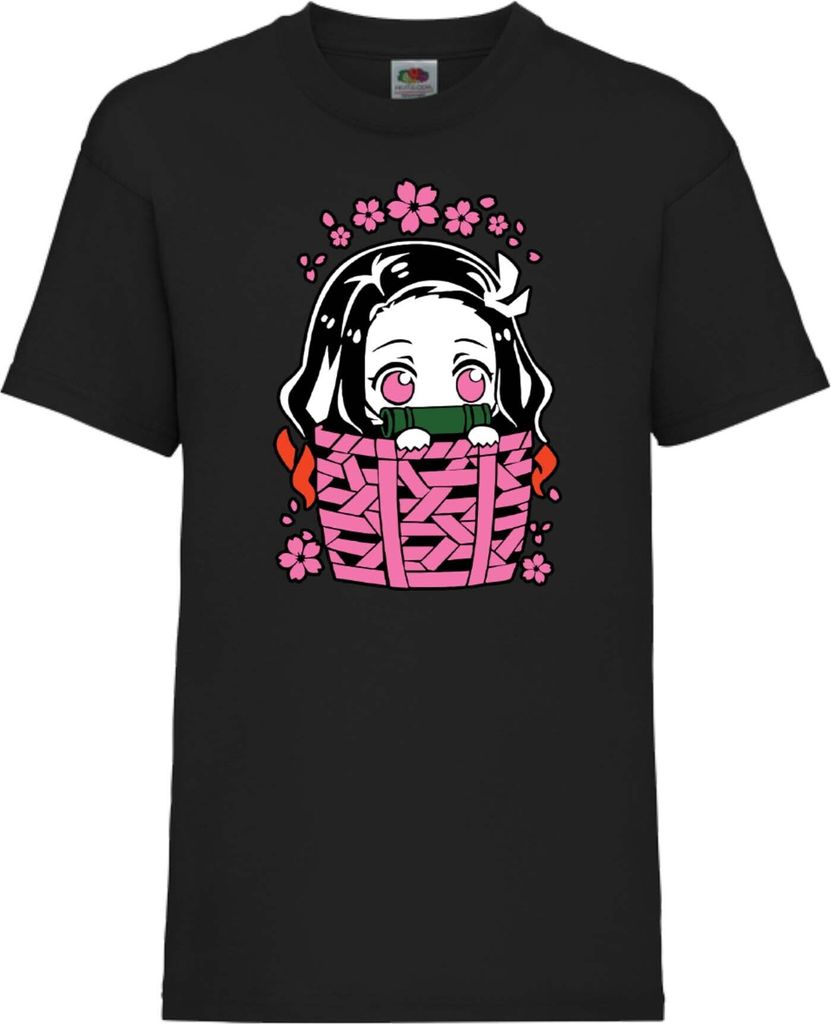 Kinder T-Shirt Demon Anime Slayer Nezuko Kamado 06, 3-4 Jahr - 104 / Schwarz