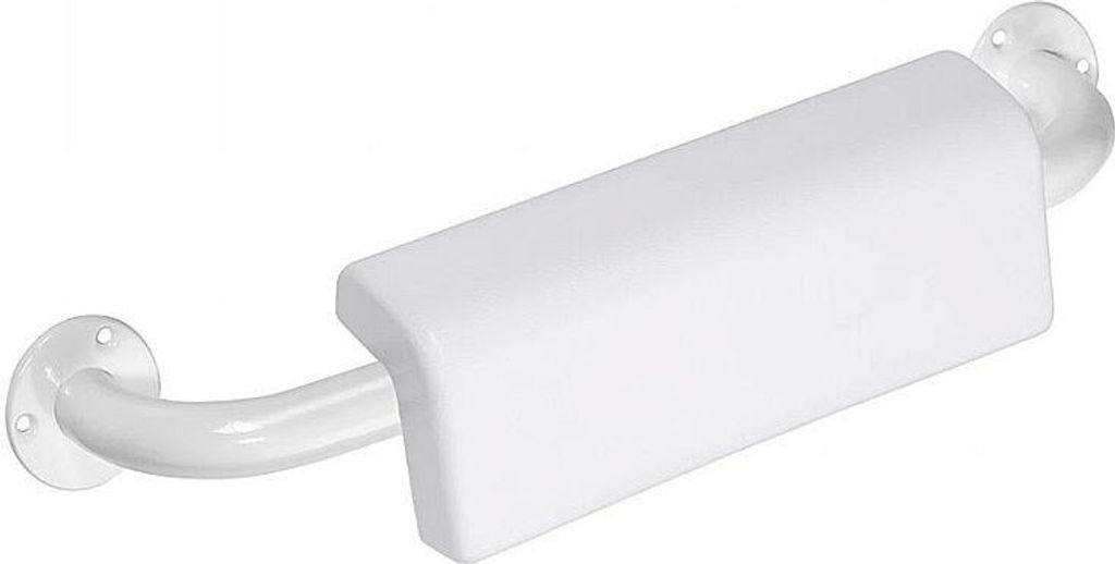 BELP Griff mit Rückenlehne Eisen Weiß Kunststoff 575x124x155 mm, 120 kg Traglast für Bad & WC >> zum Bohren