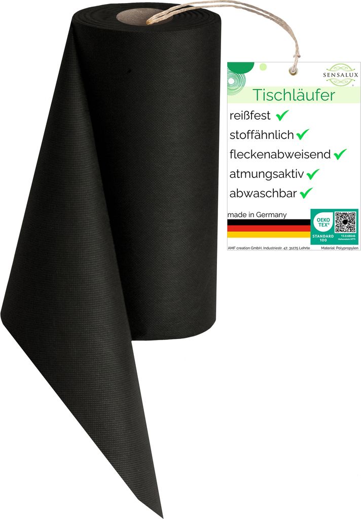 Sensalux Tischläufer 50cm x 25m schwarz Produktbild 