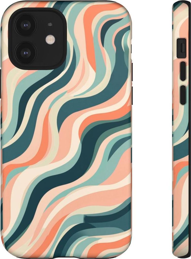 Wirbelnde Pastelllinien – Handyhülle Kompatibel mit iPhone 12