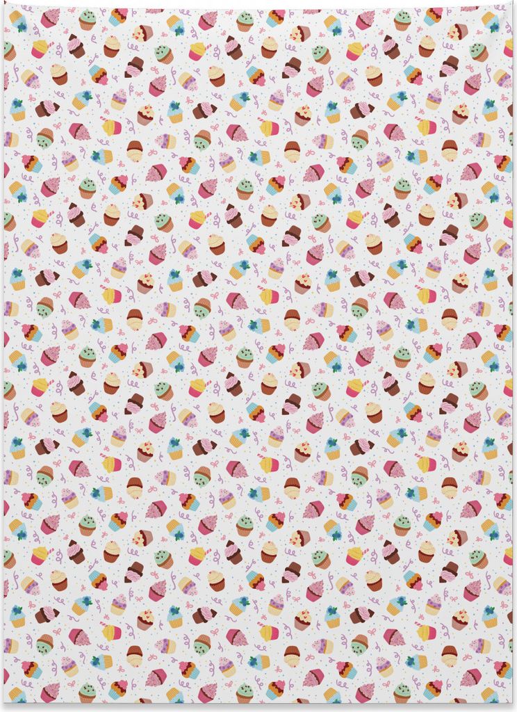 Abakuhaus Party Wandteppich, Cremige bunte Cupcakes aus Weiches Mikrofaser Stoff Kein Verblassen Klare Farben Waschbar, 110 x 150 cm, Mehrfarbig