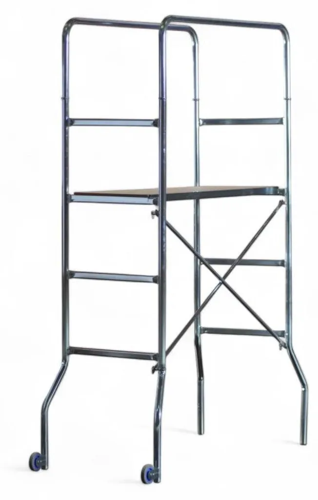 Échafaudage compact 188 cm galvanisé charge 120 kg avec plateau inclus