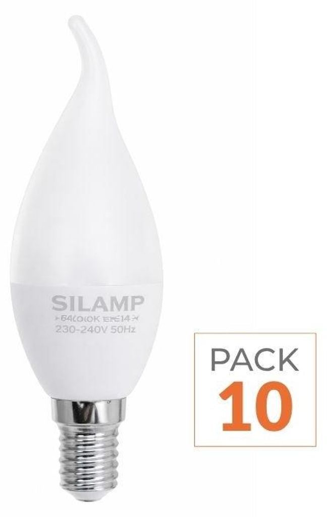 Ampulle LED E14 Flamme 8W 220V Ø38mm (Pack de 10) - Blanc Chaud 2300K - 3500K