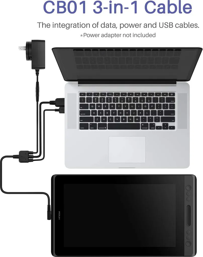 Câble de remplacement Huion CB01 pour tablette Kamvas Pro 12/13/16 - 3
