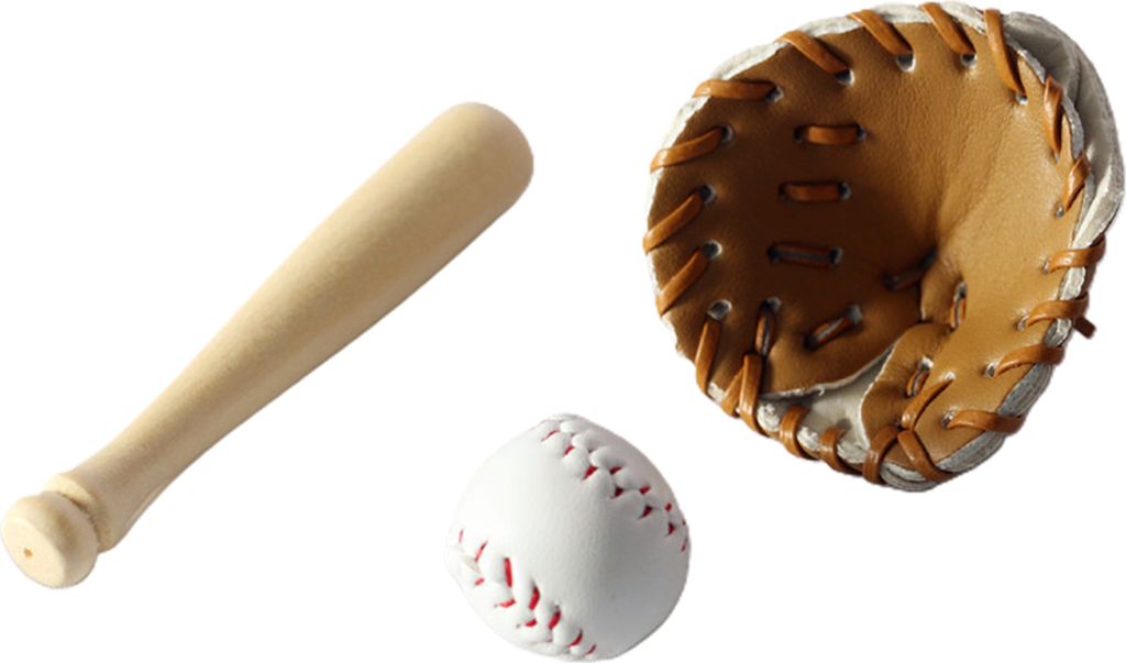 3pcs/Set -Simulation Baseball Set Exquisite Model Requisiten Holz Miniatur Baseballhandschuh für Dollhouse -Szene-Khaki