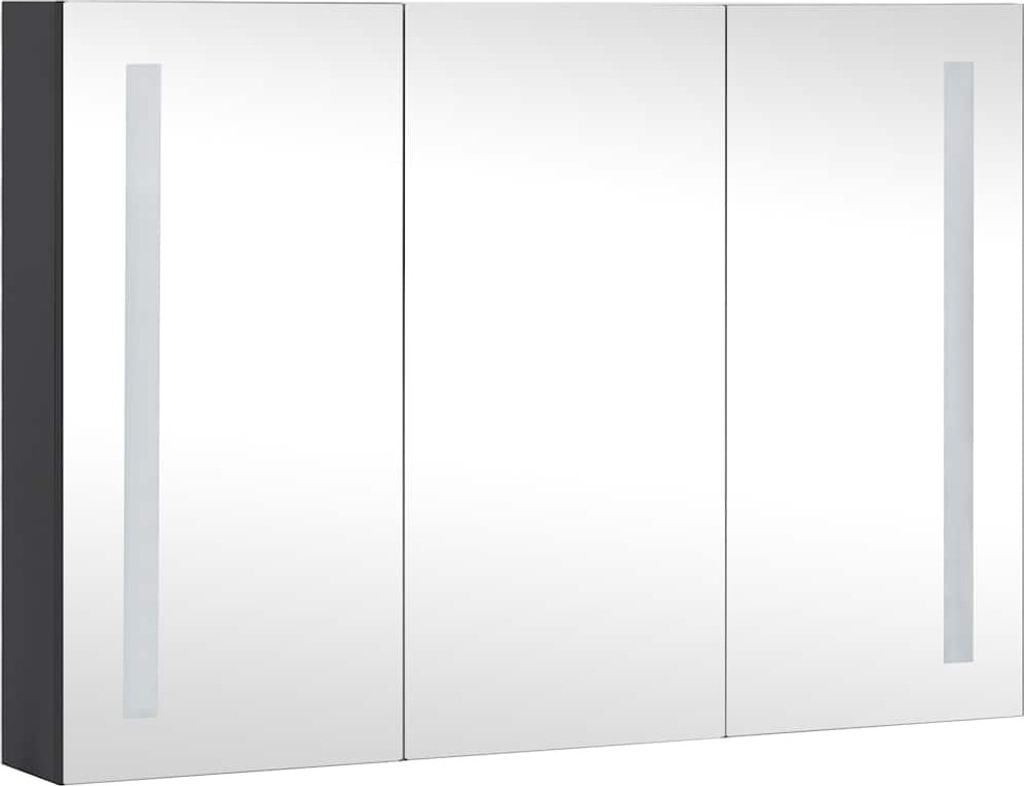 vidaXL LED-Spiegelschrank fürs Bad 89x14x62 cm