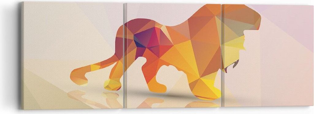 Bild auf Leinwand - Leinwandbild - Löwe Illustration modern - 90x30cm - Wand Bild - Wanddeko - Leinwanddruck - Bilder - Kunstdruck - Wanddekoratio...