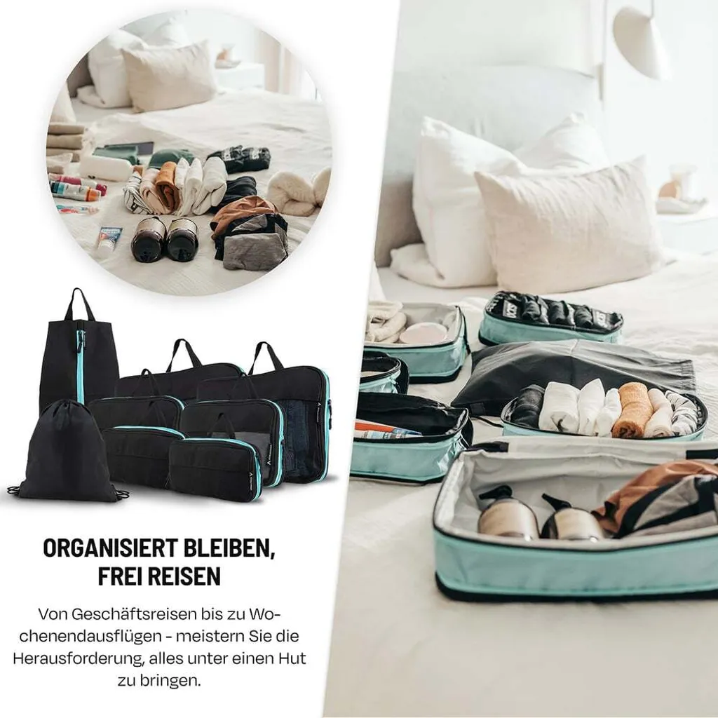 Atacama Compression Packing Cubes Set 8 - Nero - Viaggio in Zaino - 3