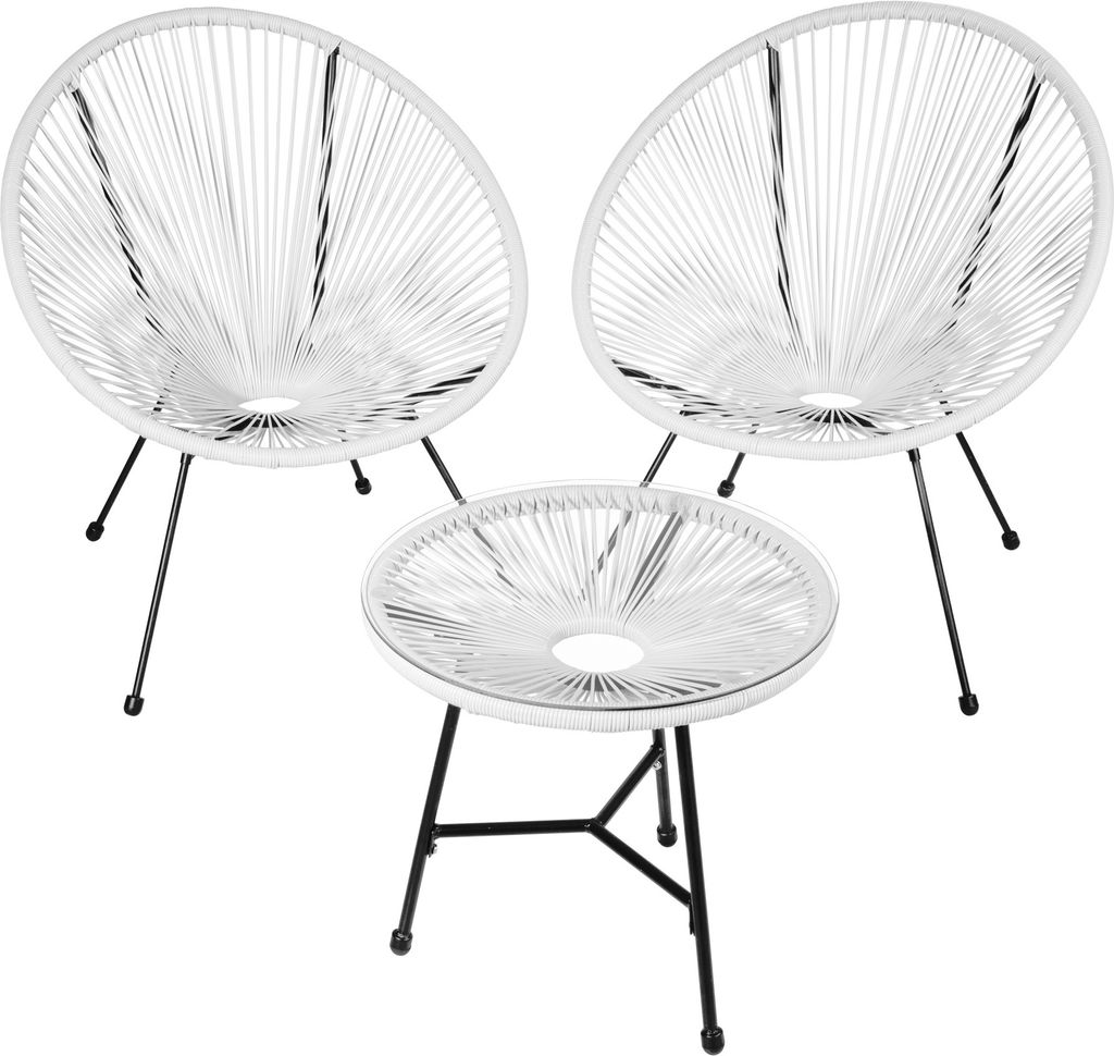tectake® 2 Gartenstühle Santana mit Tisch Produktbild 