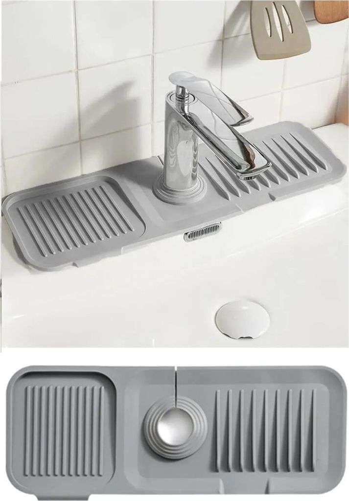 Hermia Concept, Byev - Grey, Spritzschutz für Waschbecken, Grau, 100 % KUNSTSTOFF, 13,7 x 37 x 1,5 cm