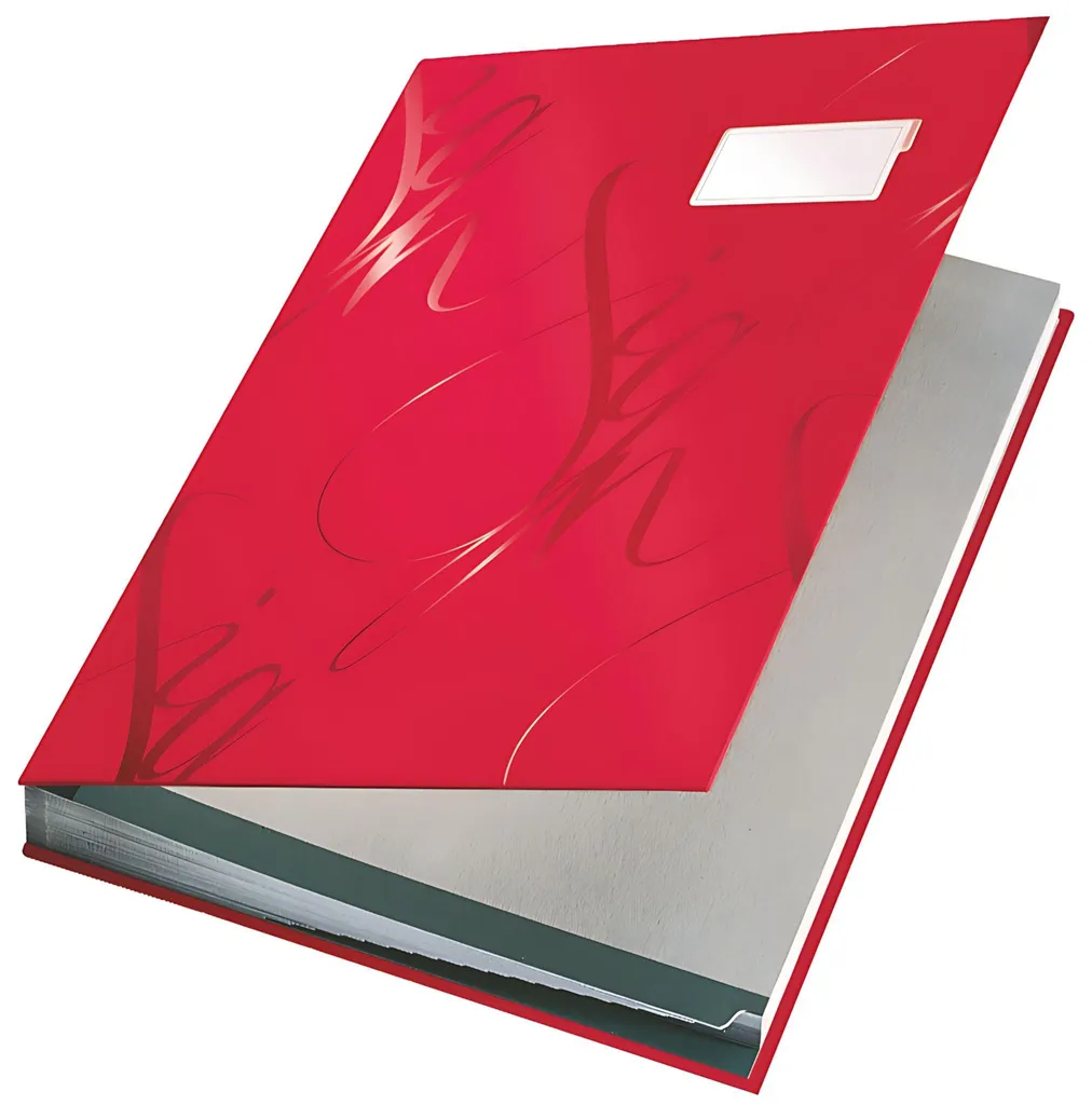Dossier de Signature LEITZ Rouge 18 Touches avec Couverture Rigide