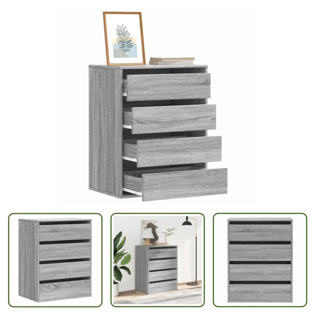 Cassettiera 60x41x76 cm Grigio Sonoma | Salvaspazio The Living Store