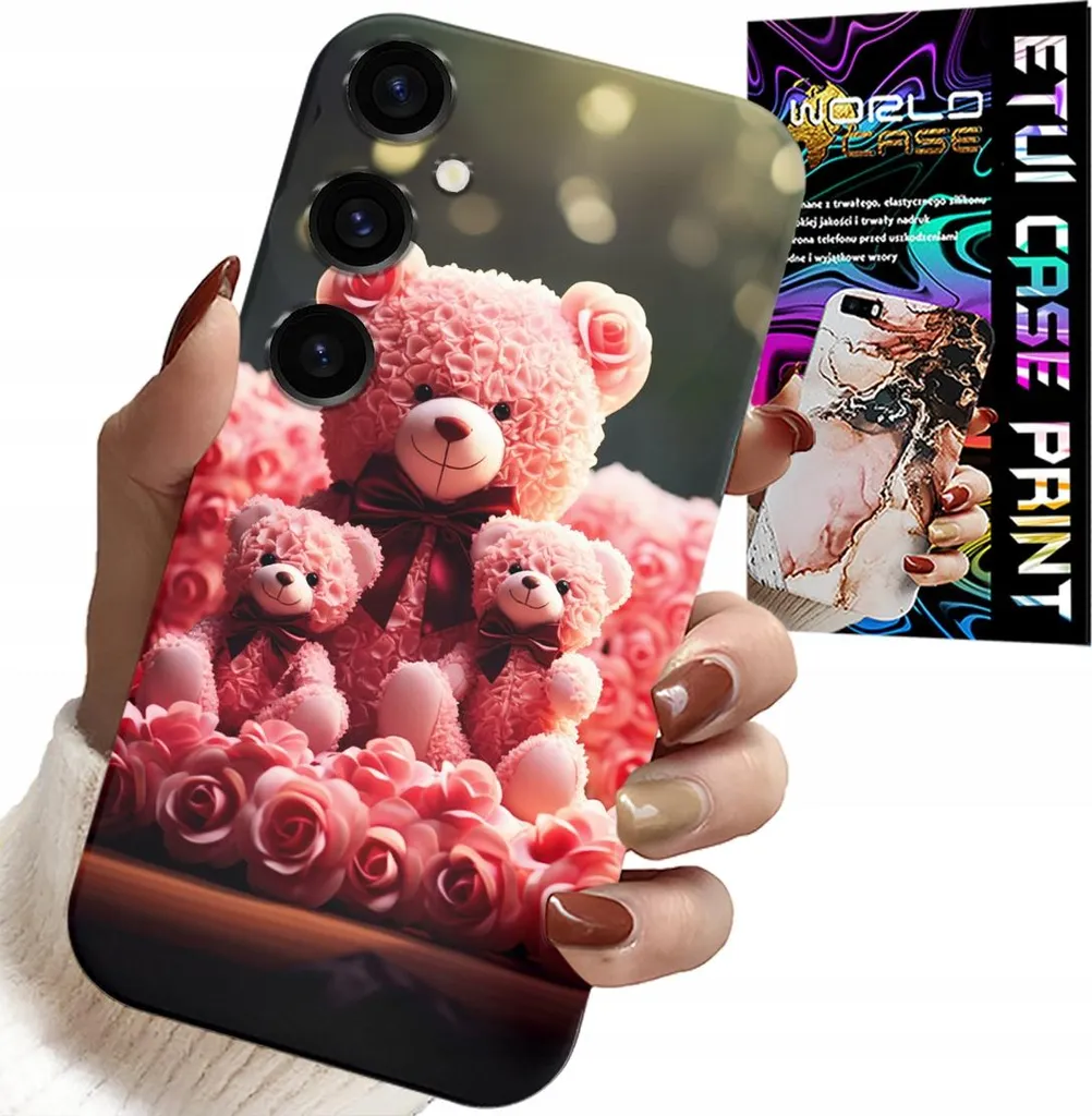 Cover Samsung Galaxy S25 Rosa con Orsetto e Pellicola Vetro Kit 2-in-1