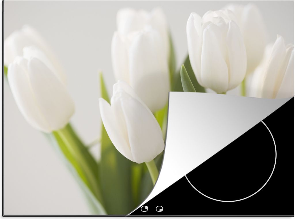 KitchenYeah© Herdabdeckplatte Bild von mehreren Tulpen , Produktbild 