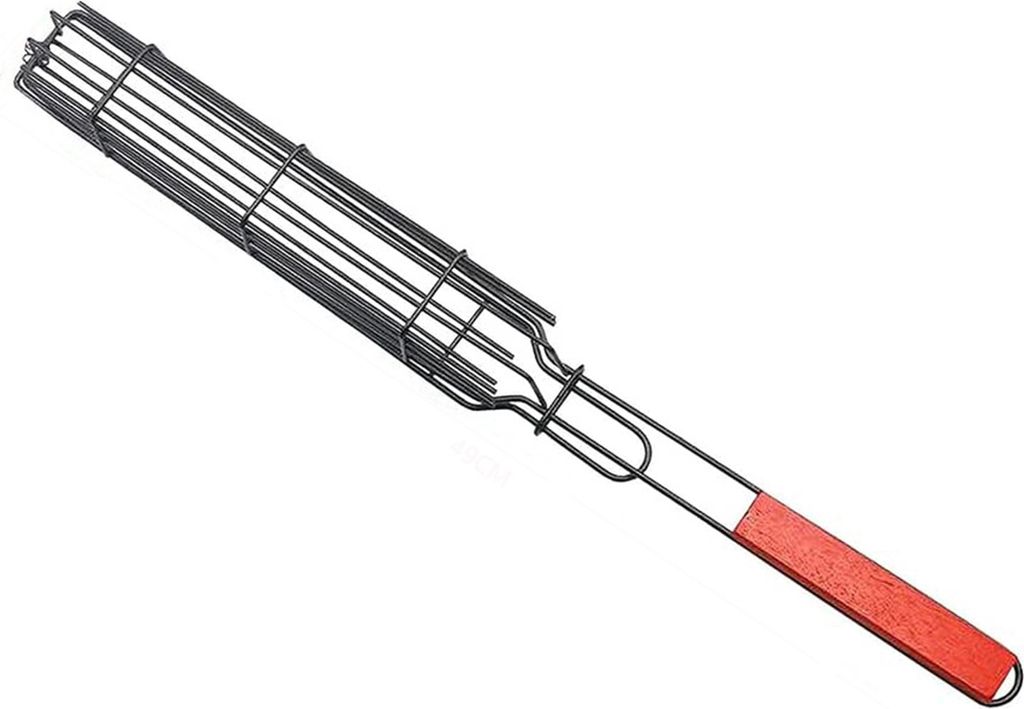 Grillklammer Edelstahl mit verschließbarem Grillrost Rostbeständig Gleichmäßige Hitzeverteilung Mini Grillzange