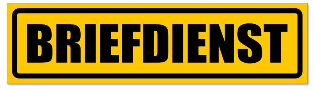 Kiwistar - Autoaufkleber - Gelb - Schwarz - 20 x 5,3 cm - Briefdienst invertiert - Hinweis Aufkleber Sticker für Auto, Kfz, Fahrrad, PKW, LKW