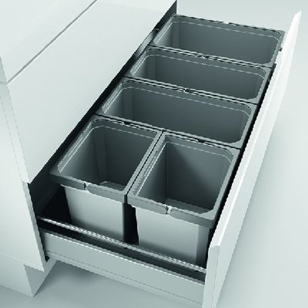 Naber Cox Box 1T 1000-5. Abfallsammler, hellgrau. - Mülleimer