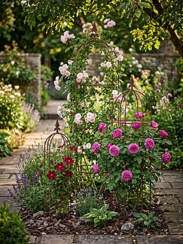 blumenständer metall für garten Blumenständer „Elegant” mit Schale – Handgefertigte Rostdeko aus Metall main image 1