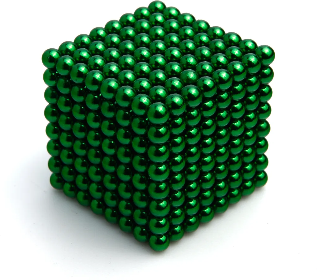 Fixation Magnétique Puissante : 512 Billes Néodyme 5 mm Vert Anti-Chute