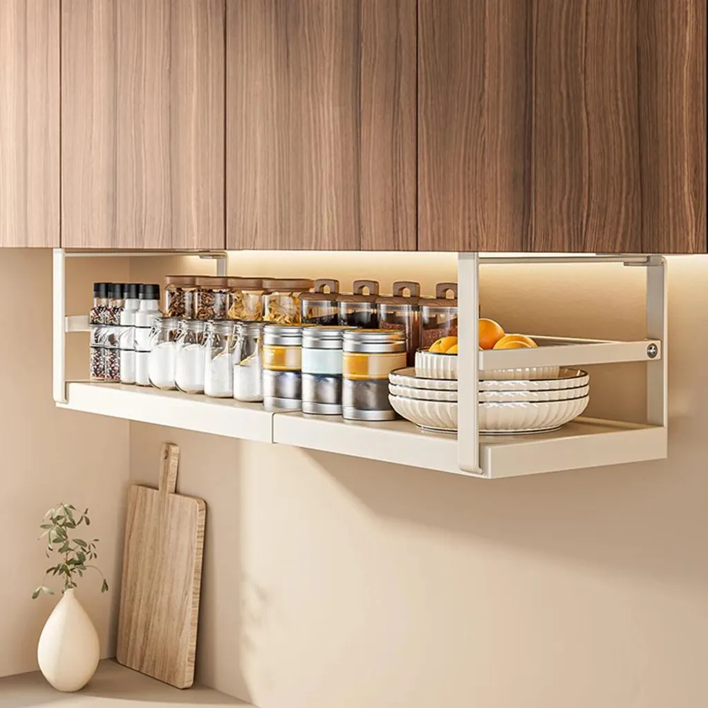 Panier de rangement à suspendre extensible 45-63 cm en métal robuste