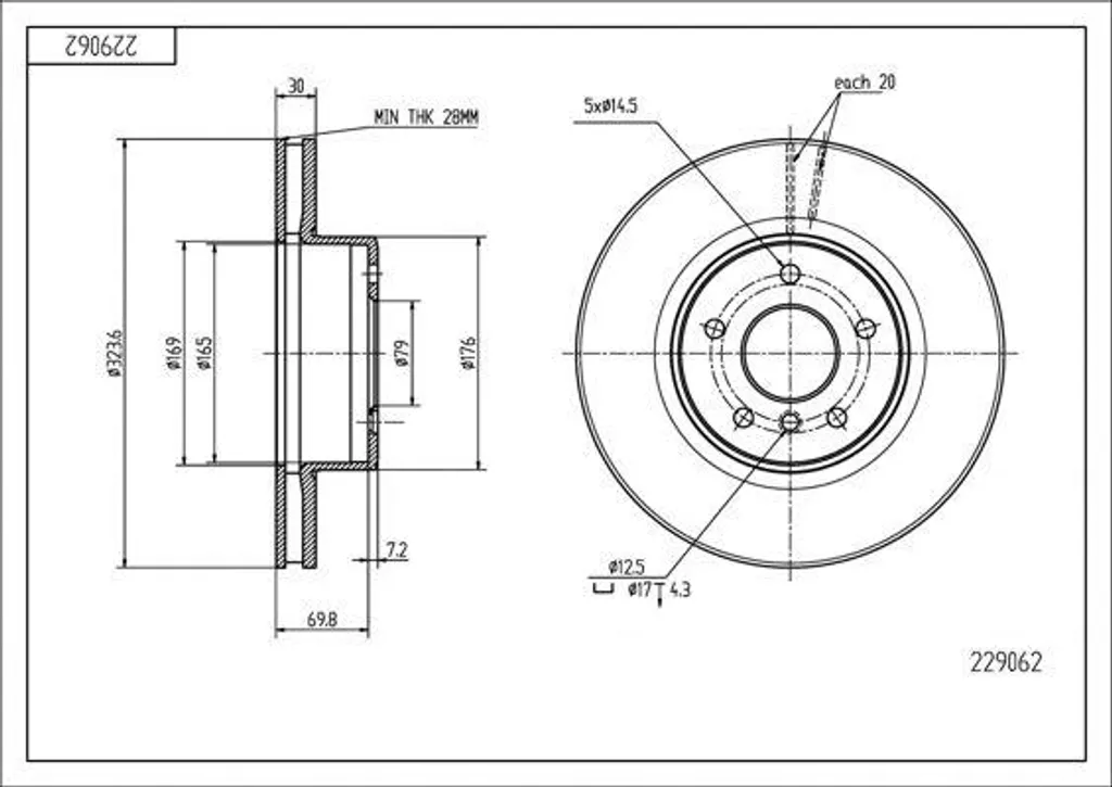 Disque de frein avant compatible BMW E60 E61 E63 E64 - Qualité OE HART