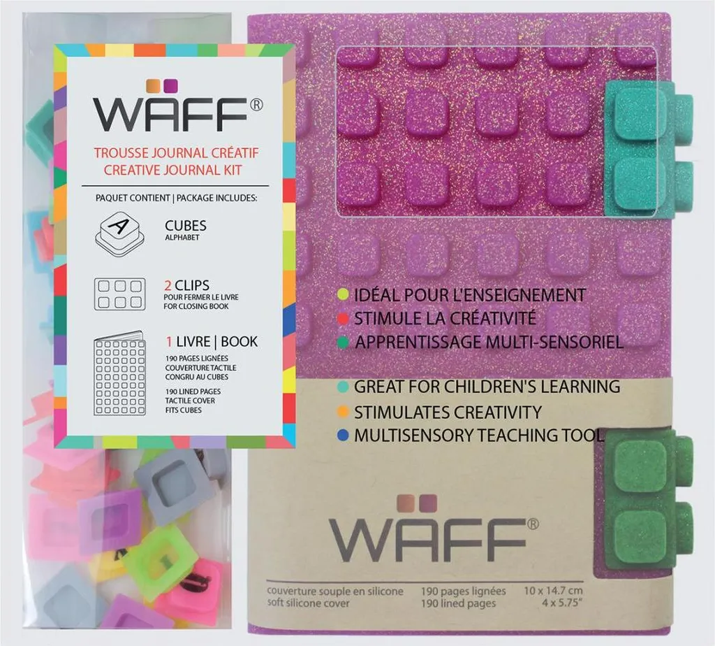 Set Journal Créatif Waff A6 Paillettes Roses avec Pierres en Silicone