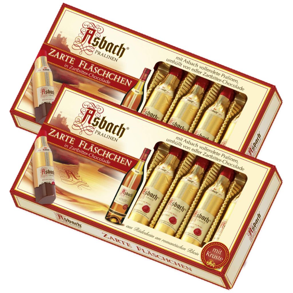 Asbach Pralinen Zartbitter Fläschchen mit Kruste 100g 2er Produktbild 