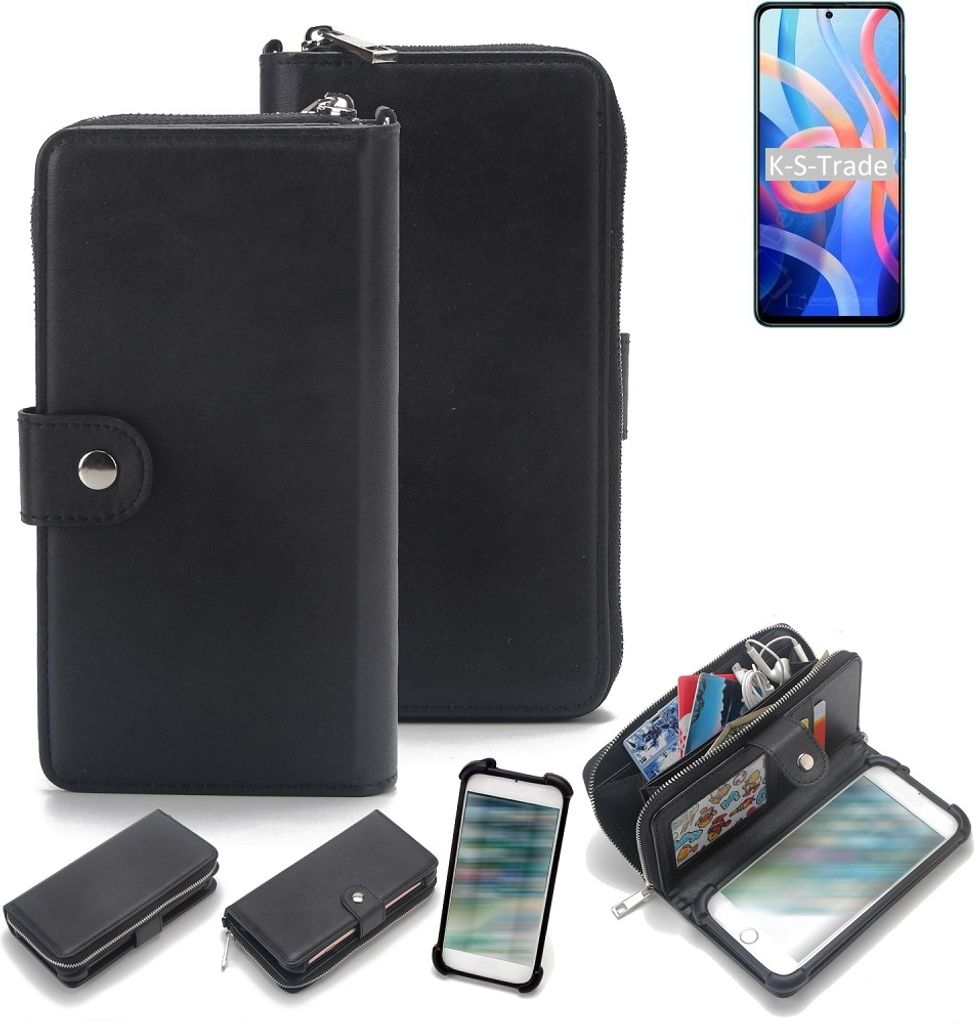 K-S-Trade 2in1 Handyhülle Schutzhülle kompatibel mit Xiaomi Redmi Note 11 & Portemonnee Cover Handy Hülle Case Etui Geldbörse Wallet Bookstyle