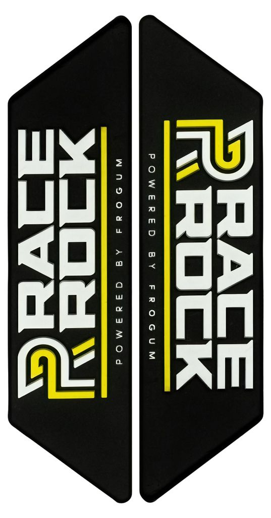 FROGUM gelbe austauschbare Embleme für Race Rock Fußmatten I Passen Sie die Auto-Fußmatten Ihrem Stil an