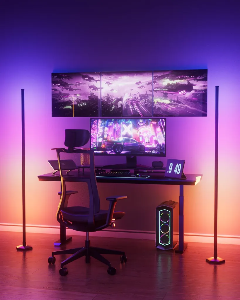 Lampadaire LED RGBIC Dimmable 170cm avec Télécommande - Pack Duo Design
