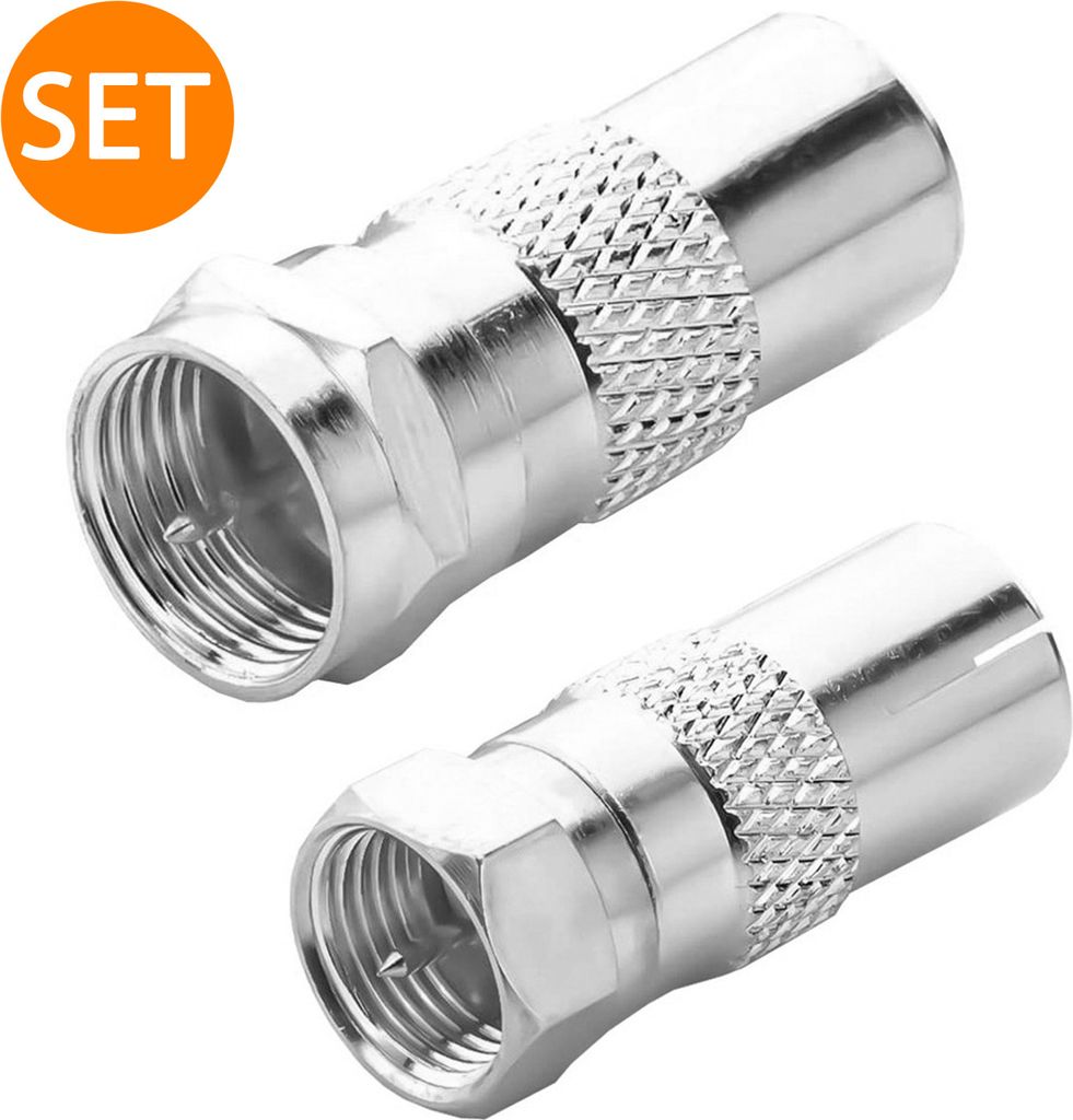 ORSEM SET SAT Kabel Adapter F-Stecker auf 1x IEC Antennenstecker & 1x Antennenbuchse Koax Antenne Verbinder 9,5mm Kupplung für Koaxialkabel Vernic...