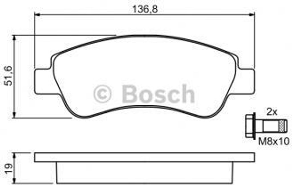 Bosch Bremsbelagsatz, Scheibenbremse  0 986 494 027 Produktbild 