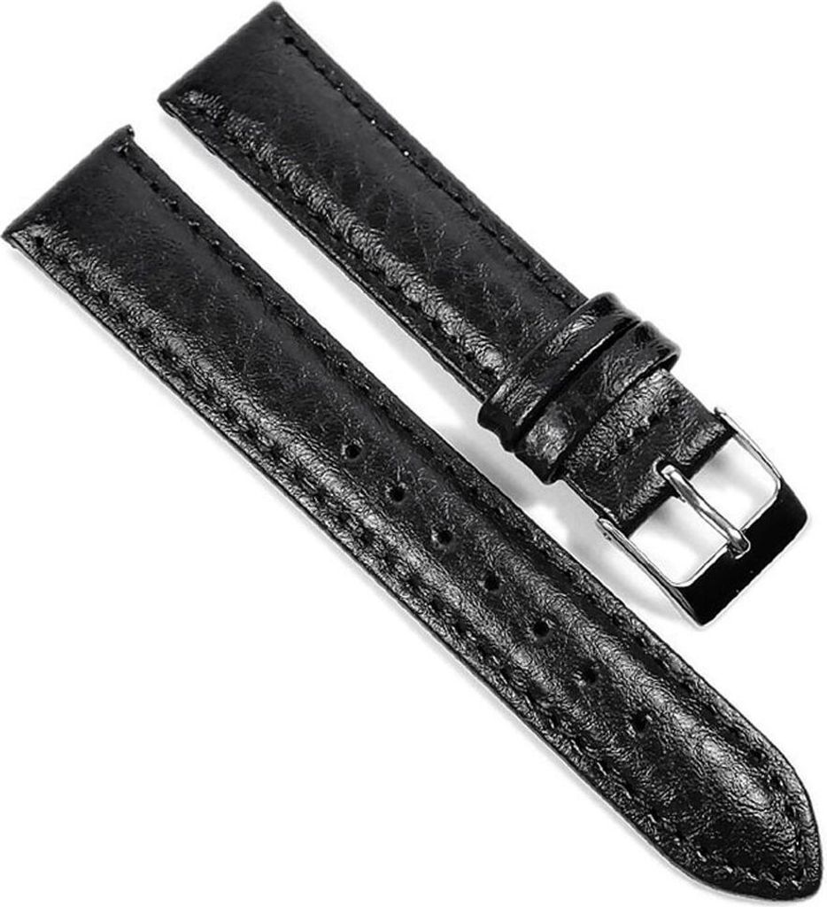 New Basic Ersatzband Uhrenarmband Leder schwarz 21671S, Stegbreite:14mm